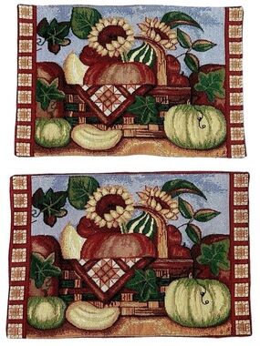 Autumn Harvest Sunflower & Pumpkin Tapestry 4 Placemat